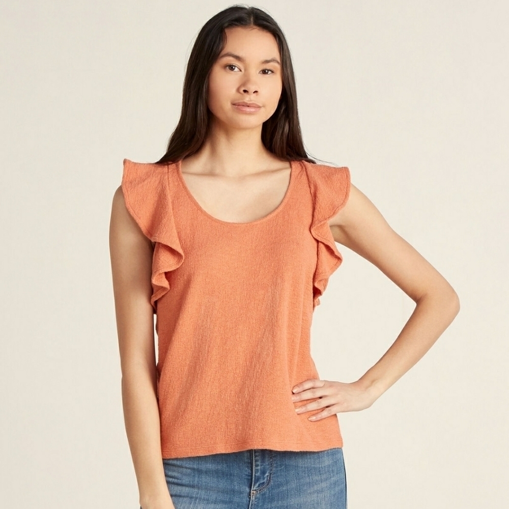 Madewell Texture & Thread Darcie Ruffle Tank SZ S